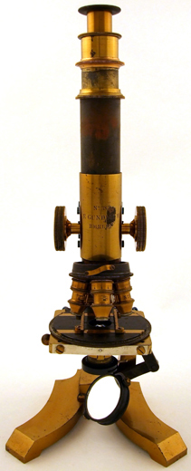 Mikroskop Stativ No. 2, E. Gundlach Berlin, Nr. 385 um 1869