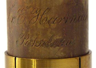 Mikroskop Dr. E. Hartnack Potsdam, No. 21579: Signatur