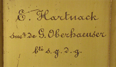 E. Hartnack sucr. de G. Oberhaeuser: Signatur