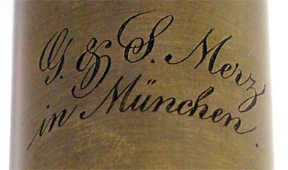G. & S. Merz in München Trommel Mikroskop: Signatur