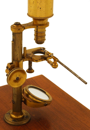 S. Plössl in Wien: Taschenmikroskop um 1835 - Pinzette montiert