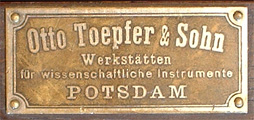 Herstellerschild Toepfer 3335