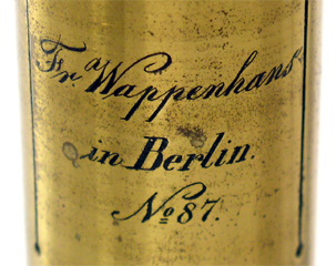 Mikroskop Fr. Wappenhans Berlin No. 87 Signatur