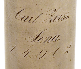 Carl Zeiss Jena Trichinenmikroskop Stativ IX, Nr. 14902: Signatur