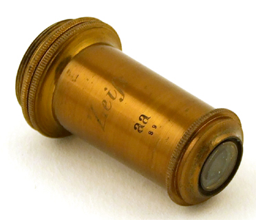 Zeiss Mikroskop aus dem Labor von J. Knechtel, dem Freund von Robert Koch in Wollstein: Objektiv aa