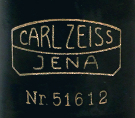 Mikroskop Carl Zeiss Jena Nr. 51612: Signatur