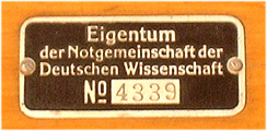 Vergleichsokular Carl Zeiss Jena Nr. 294 - Inventurschild Notgemeinschaft