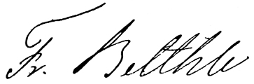 Unterschrift von Friedrich Belthle