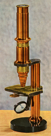 Kleinstes Mikroskop von Belthle; Abb. aus: Dr.med.habil. Alexander Berg: Ernst Leitz Optische Werke Wetzlar 1849 - 1949; Umschau Verlag; Frankfurt am Main 1949 