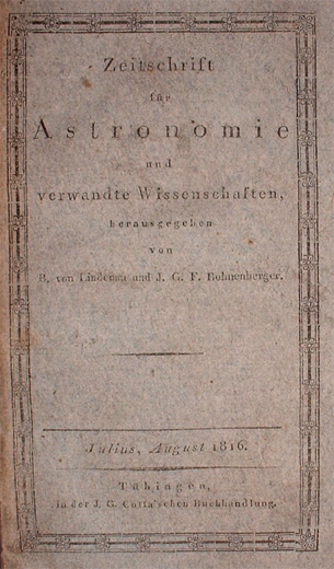 Zeitschrift für Astronomie 1816