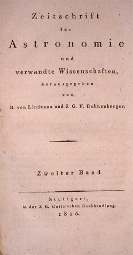 Zeitschrift für Astronomie 1816