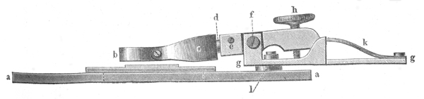 Schacht's Quetscher. Abb. aus: Leopold Dippel: Das Mikroskop und seine Anwendung; 2. umgearbeitete Auflage; Verlag von Friedrich Vieweg und Sohn; Braunschweig 1882 