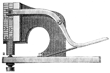 Zeiss'scher Deckglastaster. Abb. aus: Leopold Dippel: Das Mikroskop und seine Anwendung; 2. umgearbeitete Auflage; Verlag von Friedrich Vieweg und Sohn; Braunschweig 1866 