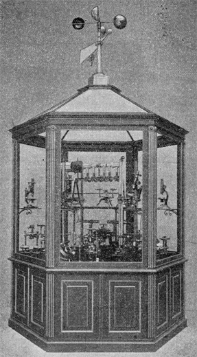 Pavillion von R. Fuess bei der Berliner Gewerbeausstellung 1896. Abb. aus: R. Fuess Steglitz-Berlin: Berliner Gewerbeausstellung 1896; A. Klarbaum; Berlin 1896 