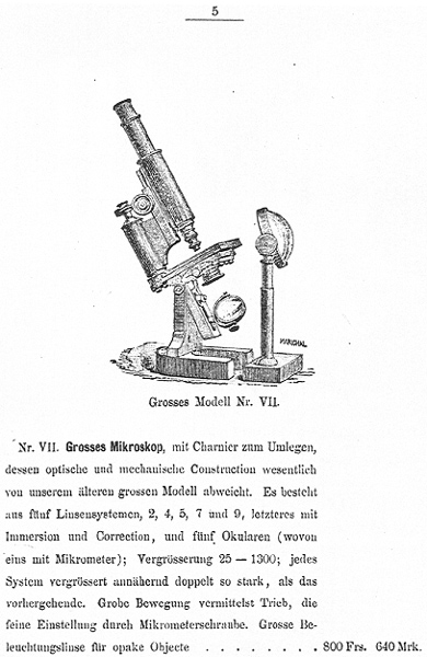 Hartnack-Katalog um 1880/1881