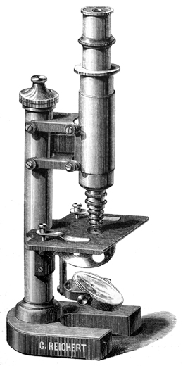 Stativ IIIa von Carl Reichert. Abb. aus: Ch. Reichert Vienne: Catalogue illustré des microscopes, microtomes etc; No. XV; Wien 1888