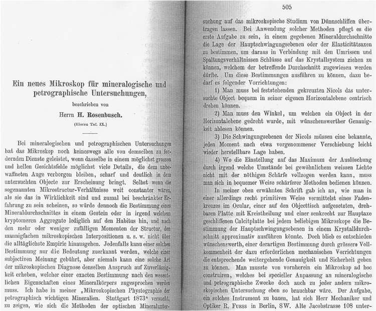 Ein neues Mikroskop für mineralogische und petrographische Untersuchungen