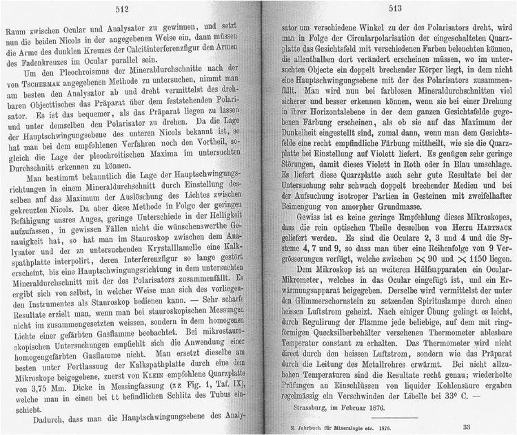 Ein neues Mikroskop für mineralogische und petrographische Untersuchungen