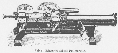 Schopper, Schnellpapierprüfer