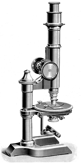 Mittleres Polarisationsmikroskop von Seibert. Abb. aus: W. & H. Seibert Optisches Institut Wetzlar. Zweiggeschäft in Berlin NW., Luisenstrasse No. 52: Preis-Verzeichnis der Mikroskope und mikroskopischen Hilfs-Apparate No. 31; Wetzlar 1903 