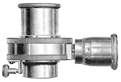 Abbildung des Schraubenmikrometerokulars aus dem Katalog von R.Winkel, 1912