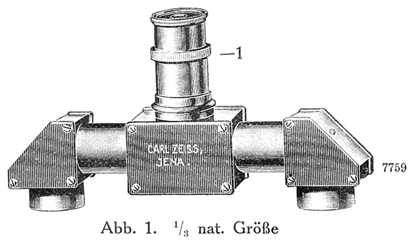 Zeiss Vergleichsokular; Abb. aus: Carl Zeiss Jena: Vergleichsokular für Mikroskope; Mikro 361; Jena 1924